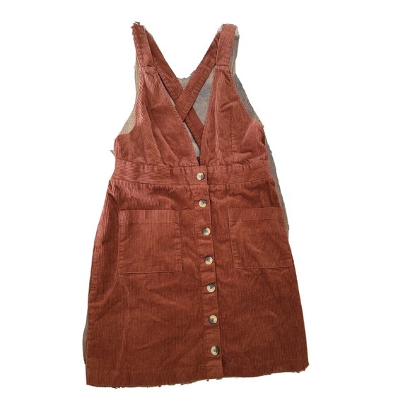 Indigo Rein Juniors Sz 9/28 Overall Dress Jumper Short Corduroy Rust Orange - Picture 1 of 6